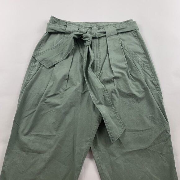 Rebecca Taylor La Vie Sage Cotton Twill Belted High Rise Trouser Pant 28 - Picture 3 of 8